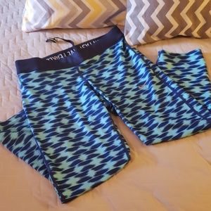 Nike Capri Leggings Size Small Baby Blue and Navy